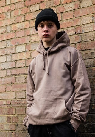 Brown Mocha Retro Plain Hoodie | BLVCK Clothing | ASOS Marketplace