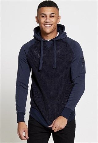 MENS BRAVE SOUL HOODED KNIT SWEATER