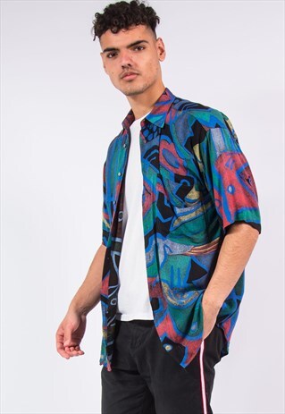 90'S PATTERNED FESTIVAL SHORT SLEEVE SHIRT