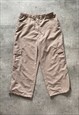 Vintage Y2K 00s parachute cargo pants in light brown