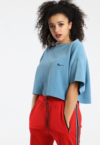 90S NIKE EMBROIDERED LOGO CROPPED SWEATSHIRT