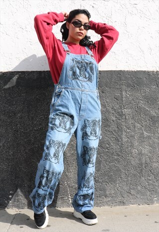 HOOD BABY X LEE SZ S-M SONIC / SHADOW OVERALLS DUNGAREES