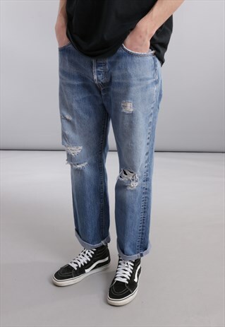 VINTAGE LEVI RIPPED 501 DENIM JEANS KL2