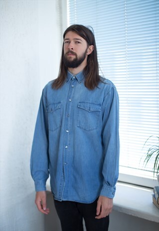 VINTAGE 90'S BLUE DENIM SHIRT