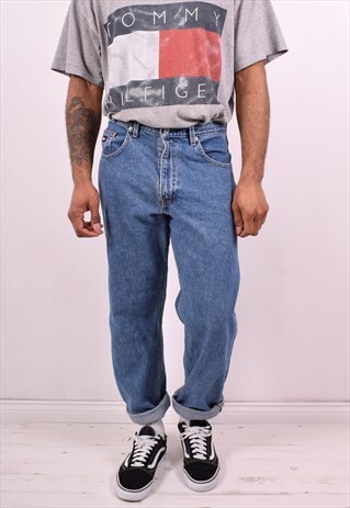TOMMY HILFIGER MENS VINTAGE JEANS W32 L32 BLUE 90S