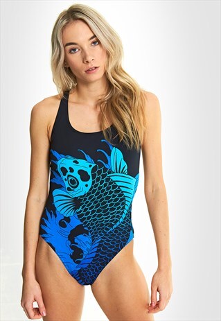 ZOGGS DECOY FLEXBACK PRINT SWIMSUIT - BLACK/MULTI