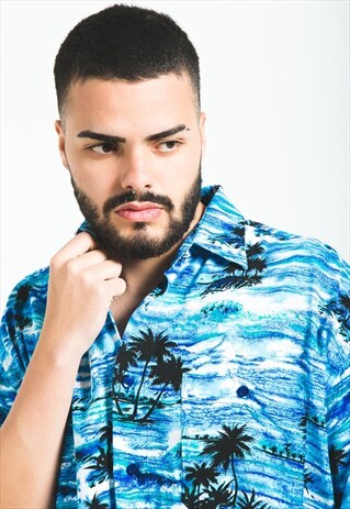 VINTAGE 80S HAWAIIAN SHORT SLEEVE SHIRT / S5911