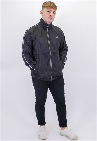 VINTAGE PUMA WINDBREAKER JACKET IN BLACK