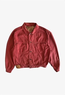 Vintage 90s Men's Marlboro Classics Red Denim Jacket