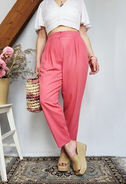 Vintage 90s pink high waist smart chino pants