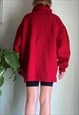 VINTAGE BRIGHT RED WOOL SWEATER