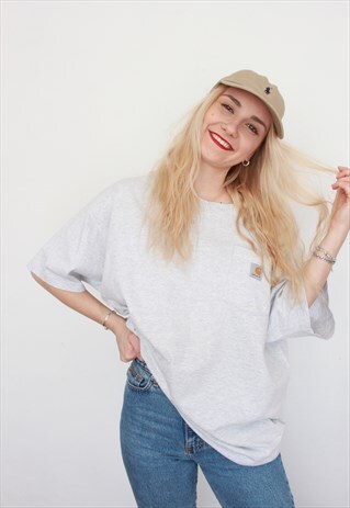 VINTAGE 90S CARHARTT WORKWEAR OVERSIZED GREY T-SHIRT UNISEX