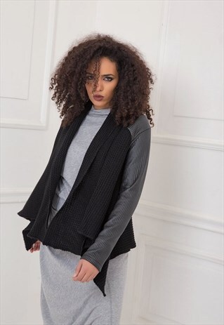 LEATHER CARDIGAN