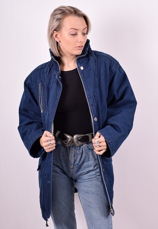 WOMENS VINTAGE DENIM JACKET LARGE BLUE 90'S