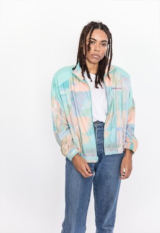 VINTAGE 90S MIXED PASTEL PRINT BOMBER JACKET