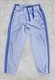 Vintage Grey Adidas Joggers Track Pants Striped Medium