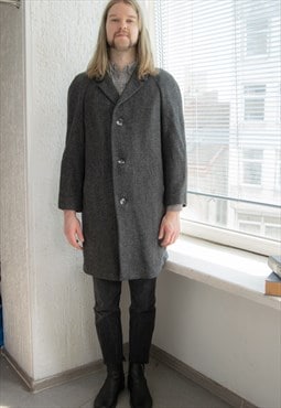 Vintage 70's Grey Wool Coat