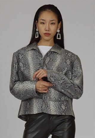 RARE VINTAGE 90'S CROPPED VALENTINO SNAKE PRINT JACKET