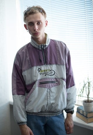 VINTAGE 90'S GREY/PURPLE TOP