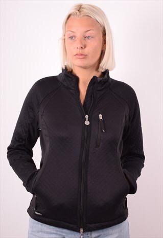 NIKE WOMENS VINTAGE TRACKSUIT TOP JACKET MEDIUM BLACK 90S