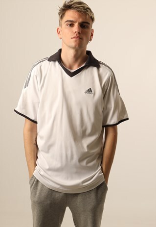 VINTAGE ADIDAS EMBROIDERED SPELLOUT FOOTBALL TOP