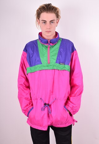 MENS VINTAGE PULLOVER JACKET LARGE MULTI 90'S