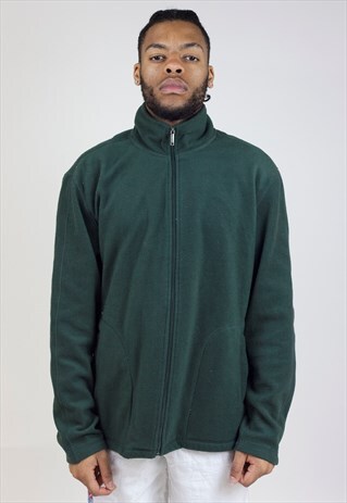 VINTAGE 90S GREEN ZIP-UP FLEECE