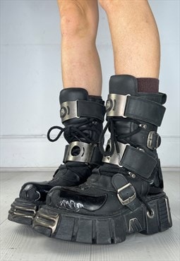 Vintage Y2k New Rock Boots Platform Chunky Goth Punk 90s