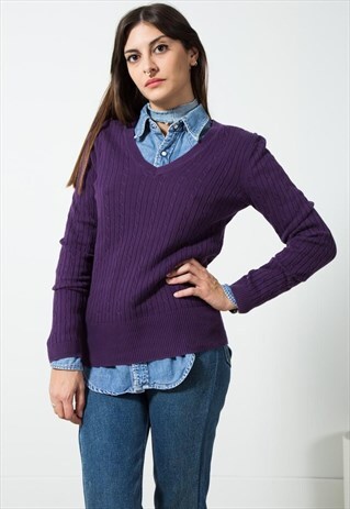 ON SALE VINTAGE 80S TOMMY HILFIGER KNITWEAR JUMPER / S254