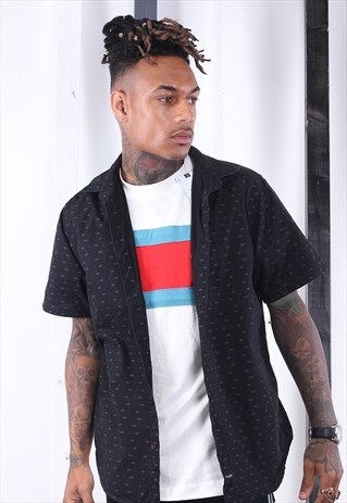 VINTAGE 90'S HYPE CRAZY PRINT SILK SHIRT. UNISEX. FESTIVAL