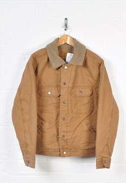 Vintage Workwear Sherpa Jacket Tan Large