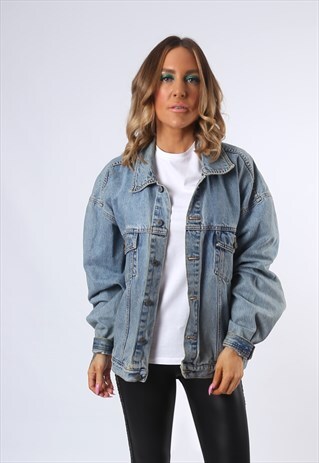 DENIM JACKET BLUE ONE OVERSIZED FITTED UK 18 - 20 (4CB)