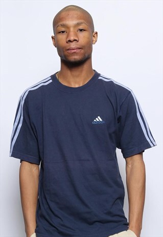 VINTAGE ADIDAS LOGO T-SHIRT BLUE