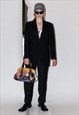 90'S VINTAGE OVERSIZED DRESSY PROM QUEEN/KING BLACK SUIT