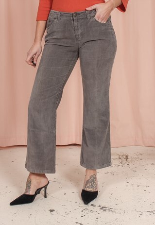 VINTAGE 90S CORDUROY TROUSERS IN GREY