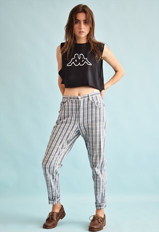 90'S RETRO STRIPED MOMS TROUSERS