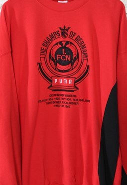 Vintage Puma FC Nunberg Football Printed Sweatshirt red
