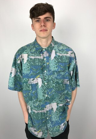 90S VINTAGE HORIZONTE PATTERNED FESTIVAL SHIRT