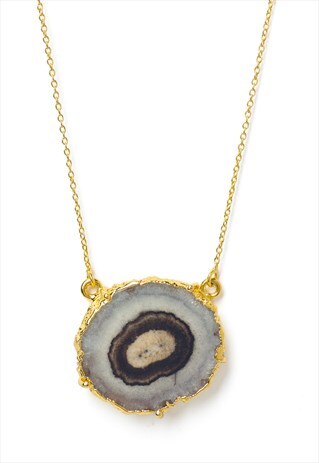 GREY 'SOLAR POWER' LUXE GOLD NECKLACE - PERSONALISED