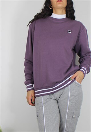 VINTAGE FILA SWEATSHIRT JUMPER W LOGO FRONT