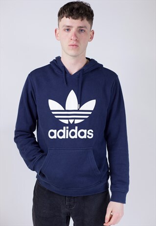 VINTAGE 90S ADIDAS NAVY HOODIE