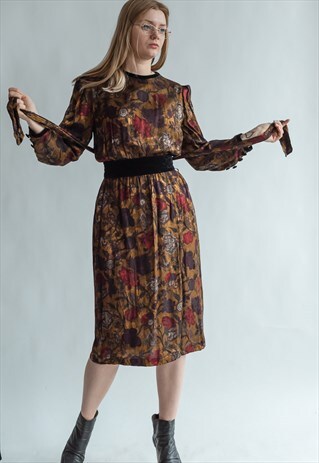 VINTAGE 80S MIDI DRESS WITH BELT