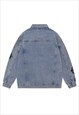 TARGET PRINT DENIM JACKET UTILITY VARSITY GRUNGE JEAN BOMBER