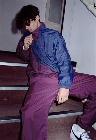 RARE VINTAGE NIKE NAVY AND PURPLE SHELL TRACKSUIT