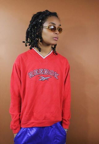 REEBOK V NECK JUMPER SWEATER SWEATSHIRT