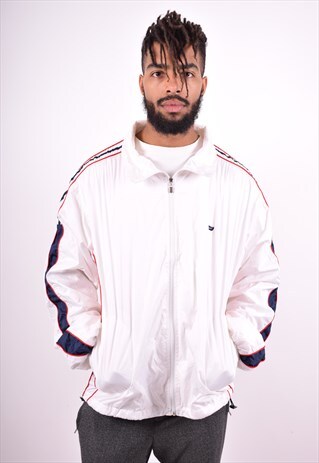 NIKE MENS VINTAGE TRACKSUIT TOP JACKET XL WHITE 90'S