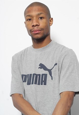 VINTAGE PUMA BIG LOGO T-SHIRT GREY