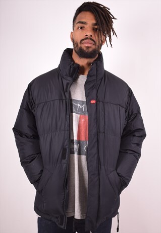 NIKE MENS VINTAGE PADDED JACKET SMALL BLACK 90S