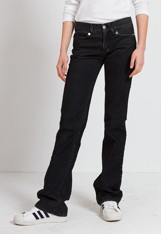 VINTAGE BLACK VERSACE CORDUROY TROUSERS BOOT CUT BOTTOMS