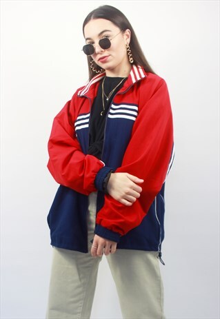 90'S RED & BLUE OVERSIZED TRACK JACKET